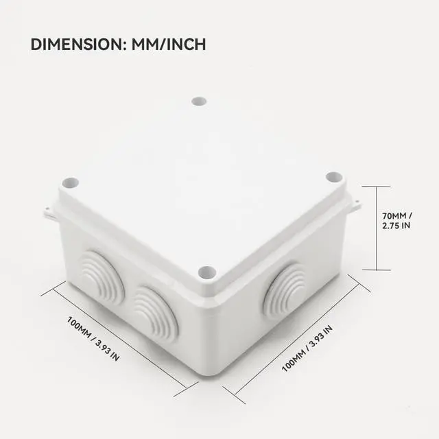 Alt view image 2 of 7 - Electrical Junction Box Dustproof PP Plastic Project Enclosure for Electronics Junction Box Size 3.9 x 3.9 x 2.8 inch