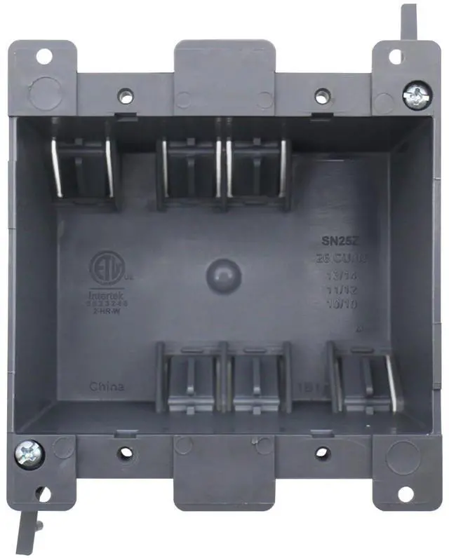 Main image of 2 Gang Old Work Electrical Outlet Box| 26 cu.Inch Plastic Junction Box| Remodel Electrical Box for Home Improvement| for Switches| ETL Listed and 2 Hours Fire Protection(1 Pack