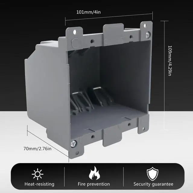 Alt view image 2 of 5 - 2 Gang Old Work Electrical Outlet Box| 26 cu.Inch Plastic Junction Box| Remodel Electrical Box for Home Improvement| for Switches| ETL Listed and 2 Hours Fire Protection(1 Pack