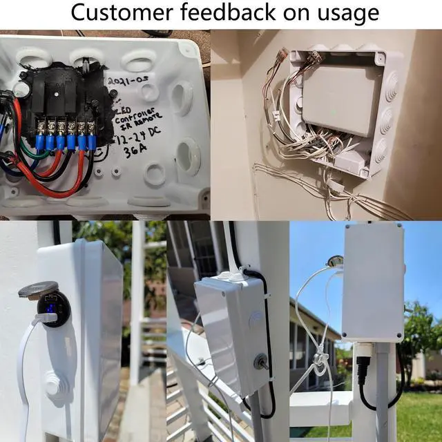 Alt view image 7 of 7 - Electrical Box, Outdoor Waterproof Box IP65 Junction Box with Reserved Holes,ABS Plastic Project Box Power Cord Enclosure Black 5.9 x 4.3 x 2.8 inch(150x110x70mm)
