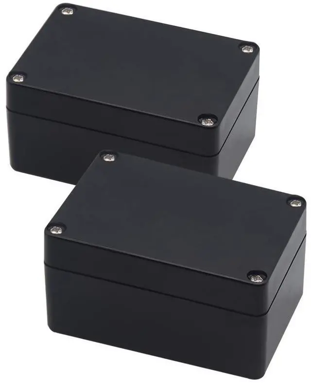 Main image of Junction Box, Project Box IP65 Waterproof Outdoor Box ABS Plastic Electrical Boxes Electronic Enclosure Black 3.94 x 2.68 x 1.97 inch (100X68X50mm) (Pack of 2)