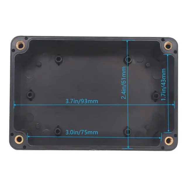 Alt view image 5 of 7 - Junction Box, Project Box IP65 Waterproof Outdoor Box ABS Plastic Electrical Boxes Electronic Enclosure Black 3.94 x 2.68 x 1.97 inch (100X68X50mm) (Pack of 2)