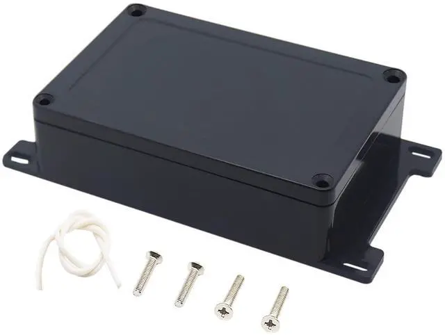 Main image of Junction Box, Project Box Waterproof Dustproof IP65 ABS Universal Electrical Boxes Enclosure with Fixed Ear Black 5.91 x 3.94 x 1.73 inch (150 x 100 x 44 mm)(Pack of 1)