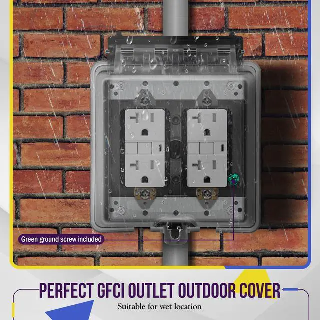 Alt view image 3 of 7 - Weatherproof Outlet Box with Three 1/2-in Threaded Outlets, Outdoor Electrical Box, 3 Holes 0.50 Each, 2-Gang, 4.53 Height x 4.53 Length x 2.16 Depth, EN2350,Grey