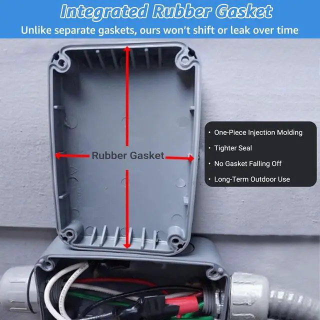 Alt view image 3 of 7 - Outdoor Junction Box, IP66 Weatherproof Electrical Project Boxes