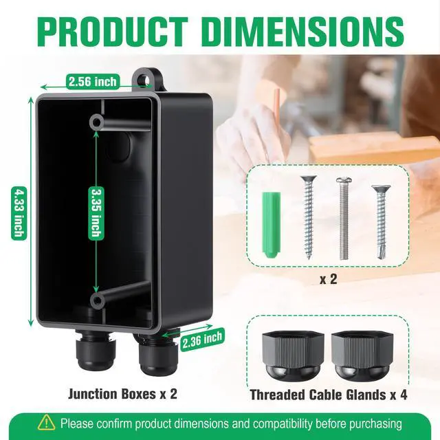 Alt view image 4 of 7 - 2 Pack Deep Switch Box with Hardware Compatible with 7183471007, 71651, 71054, 71577, Safety Power Switches Box Waterproof ABS Plastic Electrical Project Case for Tool Fast Power Off