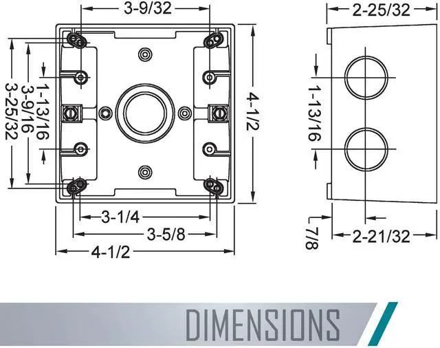 Alt view image 3 of 7 - 5388-0 2-Gang Weatherproof Deep Box with Five 3/4-in. Threaded Outlets (Gray), Weatherproof Box for Outdoor Branch Circuit Wiring, Outdoor Junction Box for Outlet, Switch, or GFCI