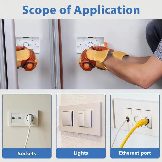 Alt view image 3 of 7 - 5Pcs Surface Mount Outlet Box,Surface Mount Electrical Box Plastic Junction Electrical Enclosure ABS for Home Extender Wall Socket Indoor Use External Installat Screws Not Included Metric Thread