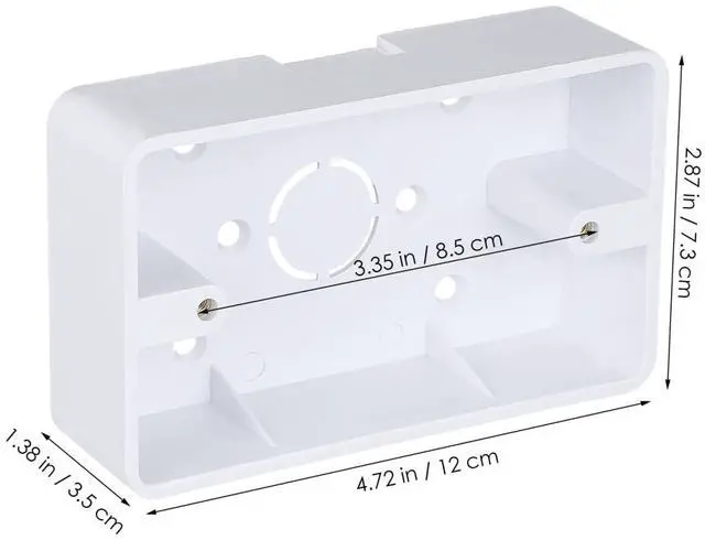 Alt view image 6 of 7 - 5Pcs Surface Mount Outlet Box,Surface Mount Electrical Box Plastic Junction Electrical Enclosure ABS for Home Extender Wall Socket Indoor Use External Installat Screws Not Included Metric Thread