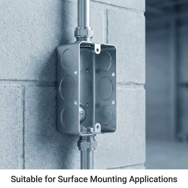 Alt view image 3 of 7 - Electrical Box 12-Pack, 4x2 Inch Outlet Box,13 Cubic Inches, Ten 1/2 Inch Knockouts Electrical Box,1-7/8" Deep, Galvanized Steel