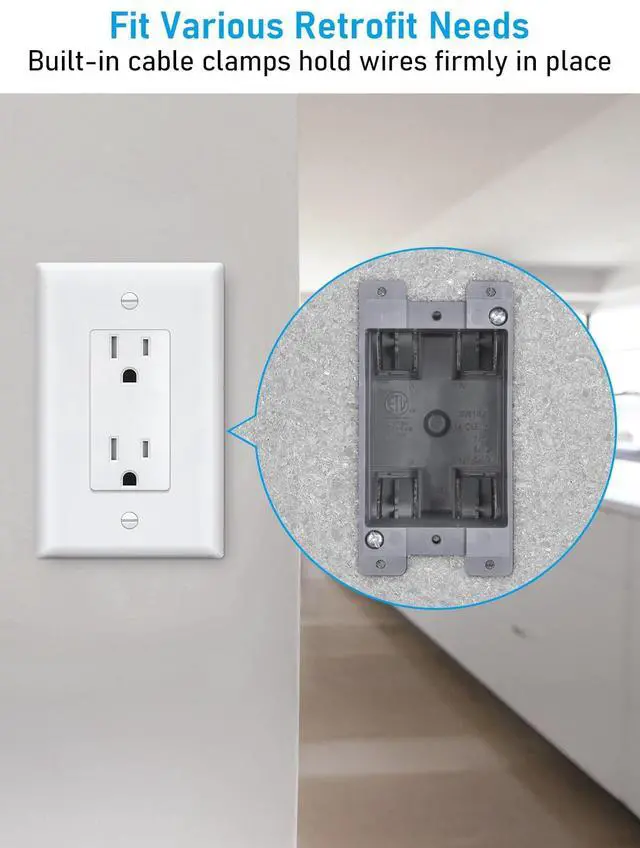 Alt view image 2 of 7 - 12-Pack 14 Cubic Inch Single Gang Old Work Electrical Outlet Box