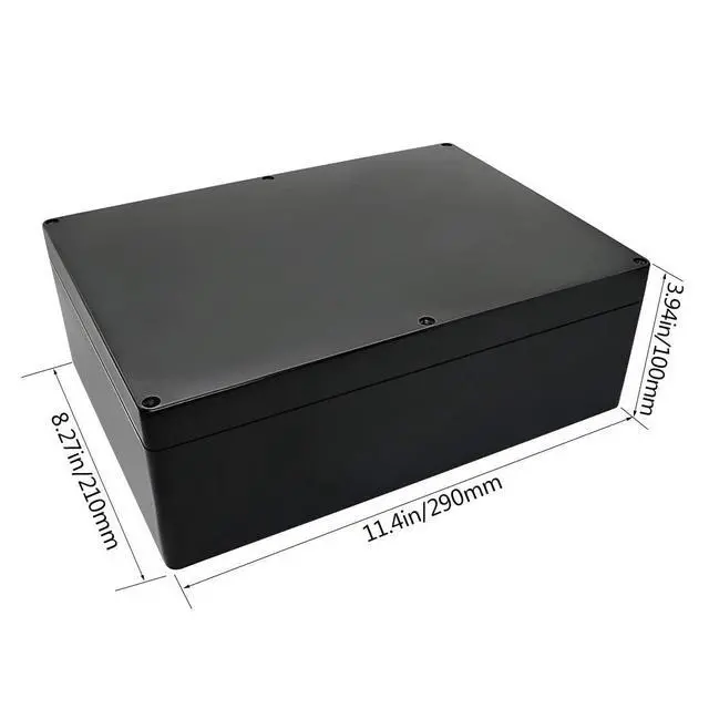 Alt view image 4 of 7 - Project Box ABS Plastic IP65 Waterproof Dustproof Electrical Junction Box Outdoor Enclosure for Electronics Black 11.41" x 8.26" x 3.93" (290 x 210 x 100mm)