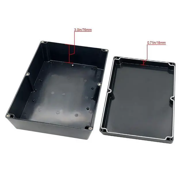 Alt view image 3 of 7 - Project Box ABS Plastic IP65 Waterproof Dustproof Electrical Junction Box Outdoor Enclosure for Electronics Black 11.41" x 8.26" x 3.93" (290 x 210 x 100mm)