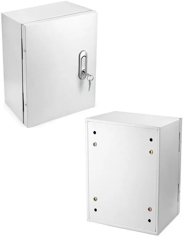 Alt view image 2 of 7 - Heavy-Duty Outdoor Electrical Box, Fiberglass Reinforced Polyester, Steel, 12x10x6 inches with Lock & Keys for Industrial, Mall, Residential Use