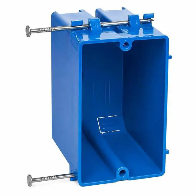 Alt view image 2 of 5 - 12-Pack 20 Cu in Single Gang Electrical Outlet Boxes, Carlon B120A PVC New Work Nail-On Plastic Electrical Box, UL Listed for New Construction