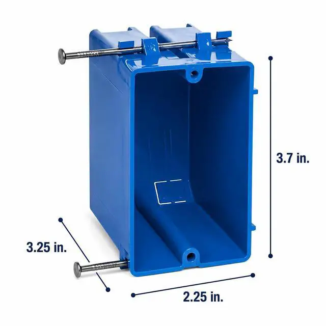 Alt view image 3 of 5 - 12-Pack 20 Cu in Single Gang Electrical Outlet Boxes, Carlon B120A PVC New Work Nail-On Plastic Electrical Box, UL Listed for New Construction