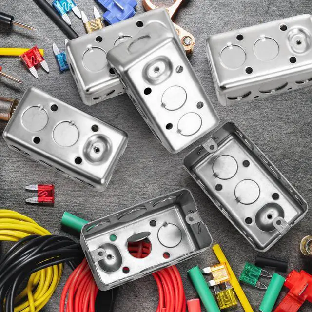 Alt view image 6 of 7 - 20 Pack Metal Electrical Box, 4" x 2" Utility Electrical Box, 1-7/8" Depth Handy Box, Raised Ground,13 Cu. in. Capacity Square Electrical Junction Box, Galvanized Steel