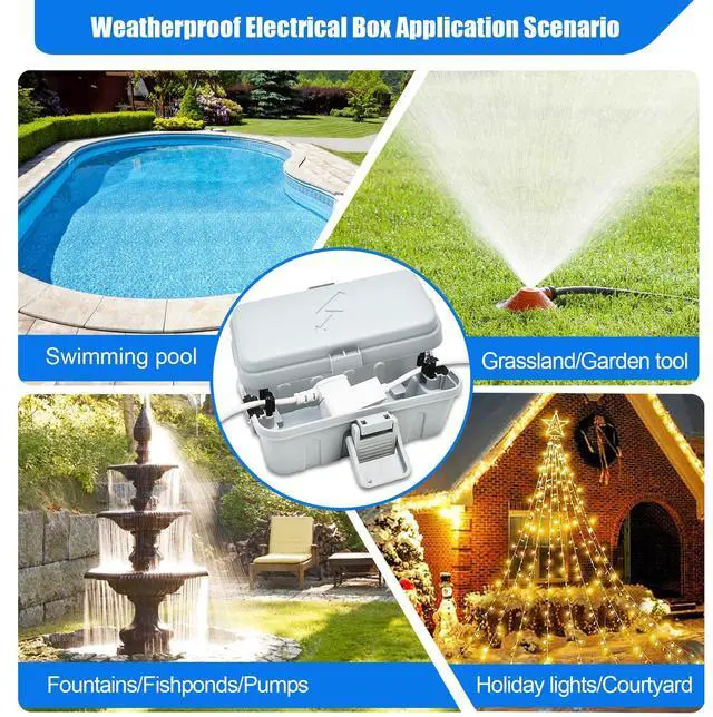 Alt view image 7 of 7 - 3PCS Small Weatherproof Electrical Connection Box(Inner 5.5x3x2.2inch),Outdoor Electrical Box,Waterproof Extension Cord Covers for Plug, Extension Cables, Holiday Lights,Grey