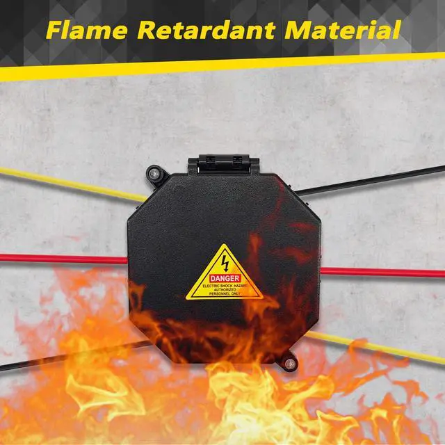 Alt view image 6 of 7 - Black Open Splice Junction Box (8 Pack), Wire Electrical Junction Box Splice Box with Cover V0 Flame Retardant Rating(Highest Level)