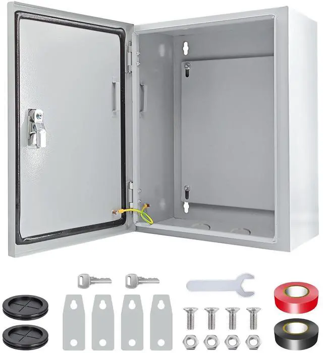 Main image of Electrical Box 12 x 10 x 6'' Steel Electrical Junction BoxNEMA 4X Steel Enclosure BoxIndoor&Outdoor Electrical Box Waterproof & DustproofWall Mounted Universalwith Lock & Mounting Plate