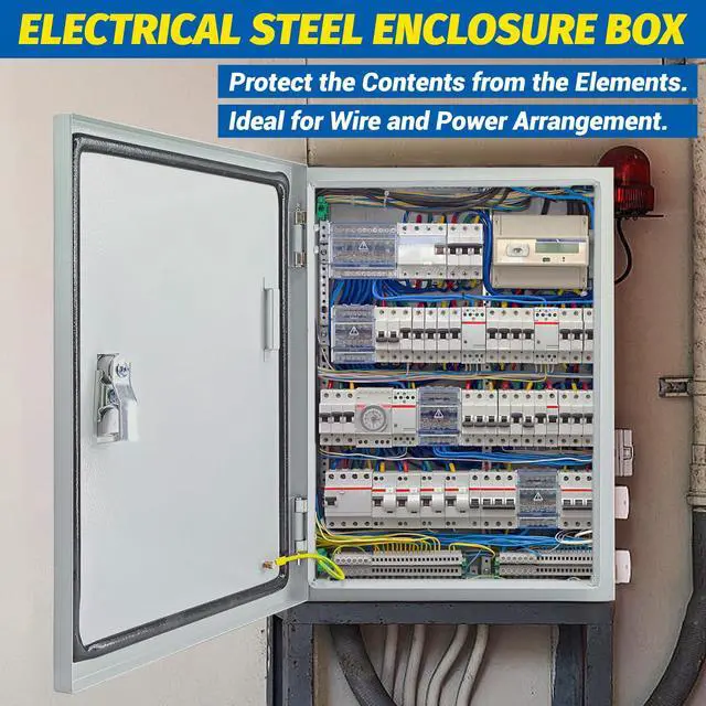 Alt view image 2 of 7 - Electrical Box 12 x 10 x 6'' Steel Electrical Junction BoxNEMA 4X Steel Enclosure BoxIndoor&Outdoor Electrical Box Waterproof & DustproofWall Mounted Universalwith Lock & Mounting Plate