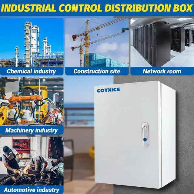 Alt view image 6 of 7 - Electrical Box 12 x 10 x 6'' Steel Electrical Junction BoxNEMA 4X Steel Enclosure BoxIndoor&Outdoor Electrical Box Waterproof & DustproofWall Mounted Universalwith Lock & Mounting Plate