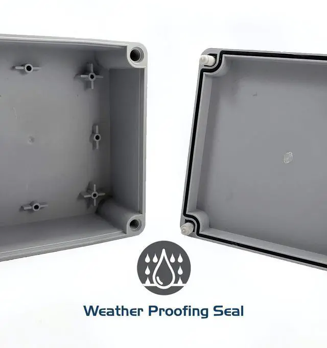 Alt view image 5 of 7 - Supply Co. Weather & Dust Proof PS Plastic Junction Conduit Box (1, 12" x 8" x 4")