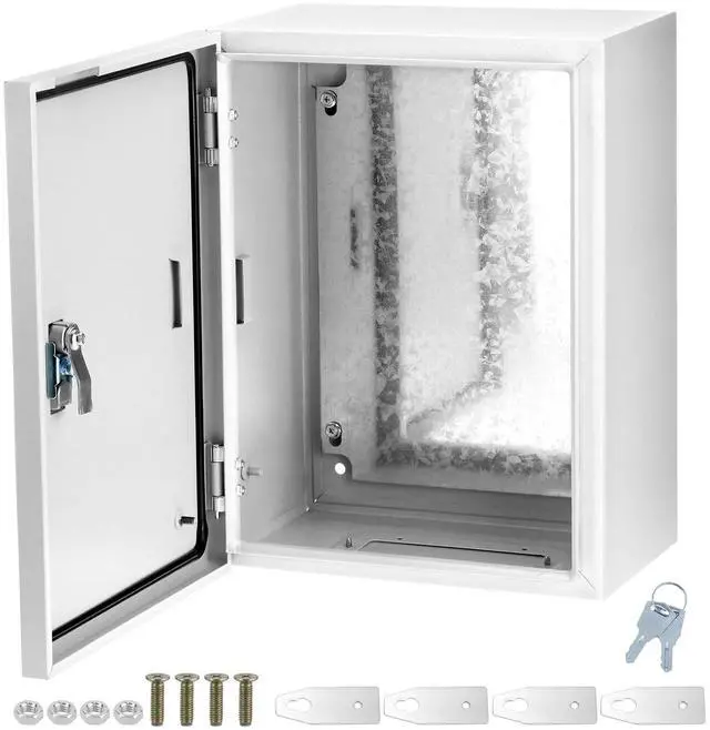 Main image of Steel Enclosure, 16x12x8 Carbon Steel Electrical Box, Waterproof with Lock and Hinge