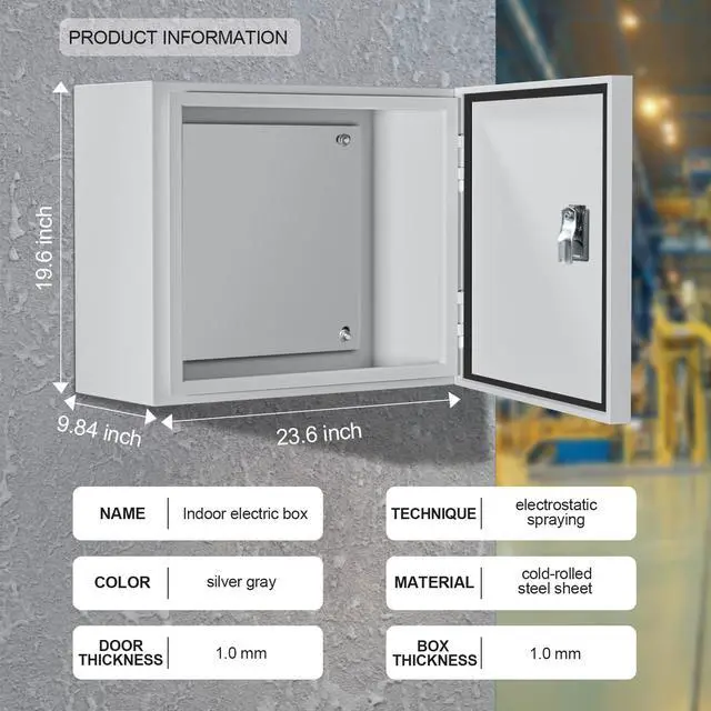 Alt view image 5 of 6 - Metal Electrical Enclosure Box, Indoor&Outdoor Electrical Junction Box, Dustproof and Moisture Proof Metal Electrical Box with Safety LockUniversal Electric Equipment Enclosure Box
