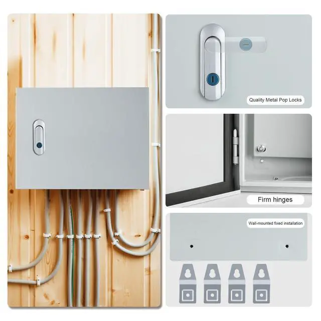 Alt view image 4 of 6 - Metal Electrical Enclosure Box, Indoor&Outdoor Electrical Junction Box, Dustproof and Moisture Proof Metal Electrical Box with Safety LockUniversal Electric Equipment Enclosure Box