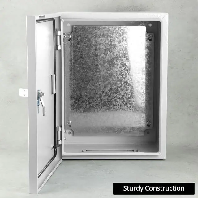 Alt view image 3 of 7 - Steel Enclosure, 16x12x8 Carbon Steel Electrical Box, Waterproof with Lock and Hinge