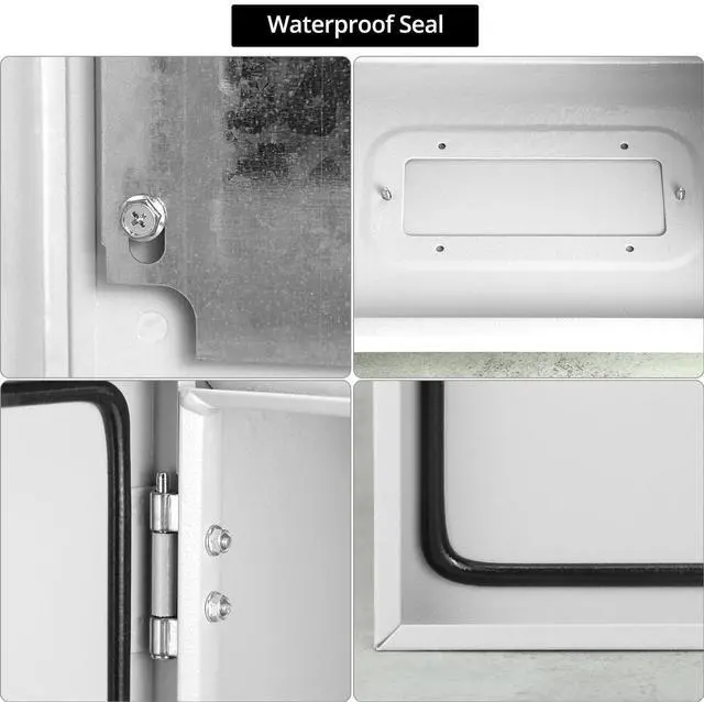 Alt view image 5 of 7 - Steel Enclosure, 16x12x8 Carbon Steel Electrical Box, Waterproof with Lock and Hinge