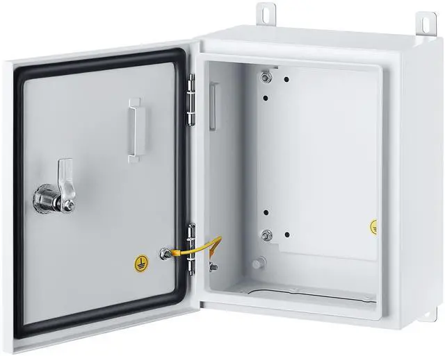 Main image of IP65 Weatherproof Metal Box Wall-Mounted Electronic Equipment Enclosure Box with Mounting Plate and Wall Bracket (12'' x 10'' x 6'')