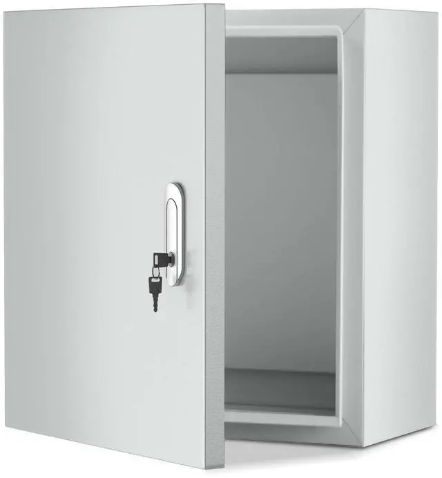 Main image of 16 x 12 x 6'' Steel Electrical Enclosure - Heavy Duty Outdoor Wall-Mounted Junction Box, Weatherproof & Lockable with DIN Rail, Mounting Plate for Industrial, Solar, Machine & Traffic Signal Wiring