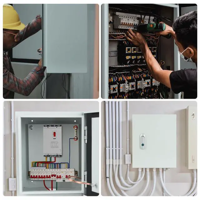 Alt view image 7 of 7 - Steel Electrical Junction Box, Indoor&Outdoor Electrical Enclosure Box, Wall Mounted Waterproof&Dustproof Metal Box, Universal Electric Equipment Enclosure Box with Safety Locks and Mounting Plates