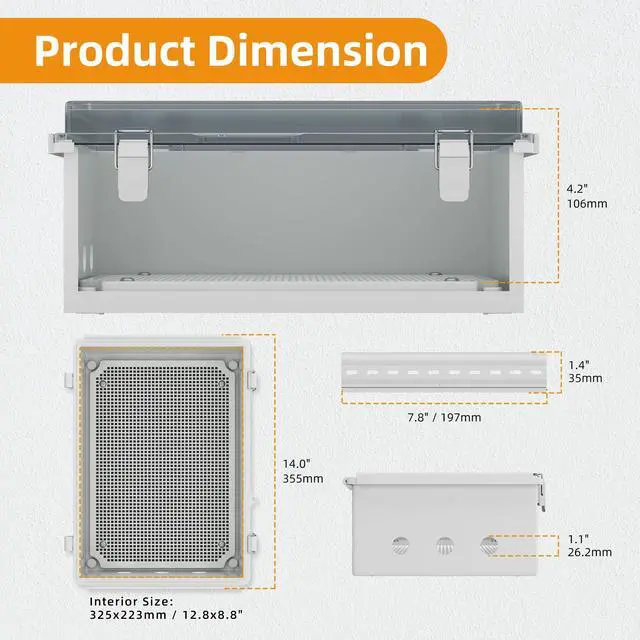 Alt view image 2 of 6 - Clear Electrical Enclosure Box 14x10x6 for WiFi Router