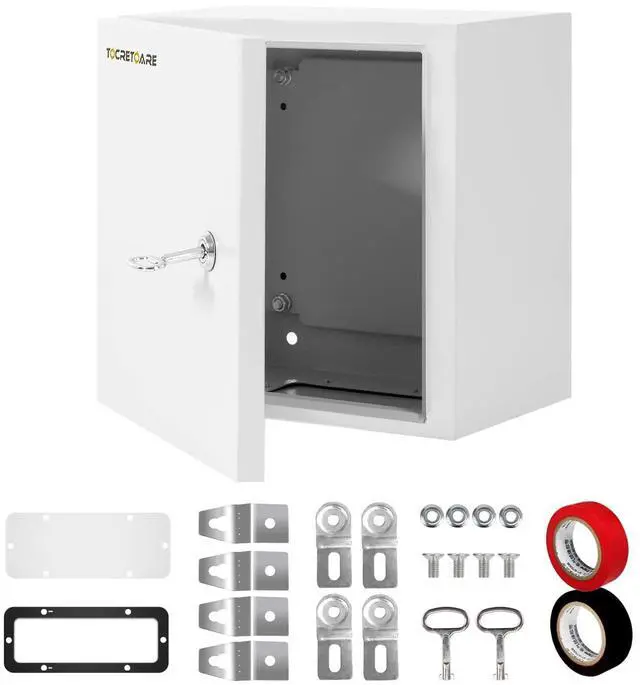 Main image of Outdoor Electrical Junction Box, 12 x 12 x8'' NEMA 4X Enclosure Box, Wall Mounted IP66 Waterproof & Dustproof Lockable Metal Junction Box