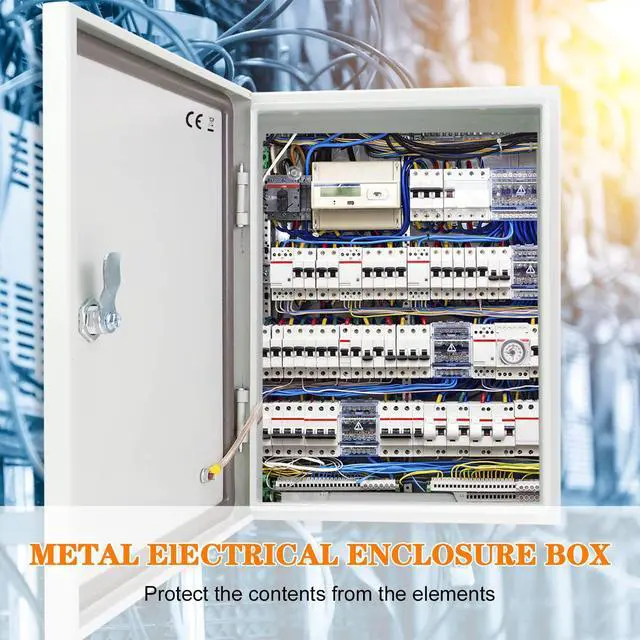 Alt view image 2 of 7 - Outdoor Electrical Box 12 x 12 x 8'' NEMA 4X Enclosure Waterproof Steel Box Electrical Lockable Junction Box Outdoor Electrical Enclosure