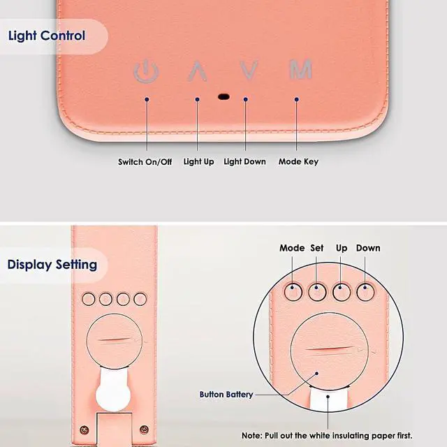 Alt view image 6 of 7 - Multifunctional LED Desk Lamp with Wireless Charger,USB Charging Port,Clock,Phone Holder,Desk Lamps for Home Office,Eye-Caring Reading Lamp,Study Lamp for Boys,Girls,Teens,Pink