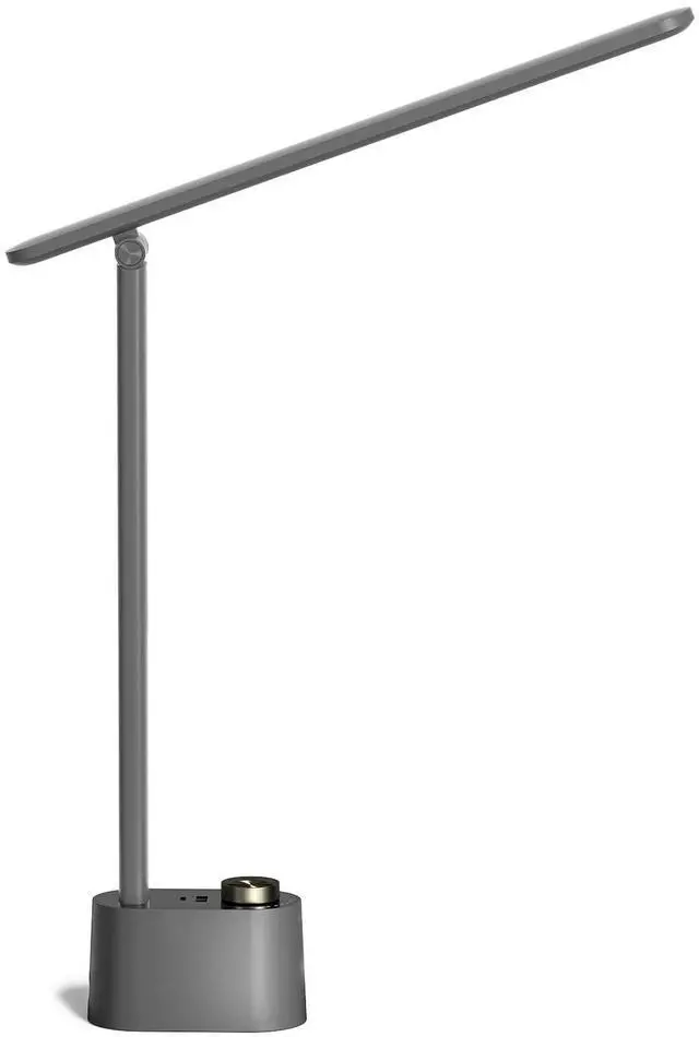 Main image of HWT-H01 LED Desk Lamp Stepless Dimmable Table Lamp with USB A+C Dual Charging Port Eye-Caring Foldable Desk Light with 3 Color Modes for Home Office Bedroom Reading Study Sunturalux (Gray)