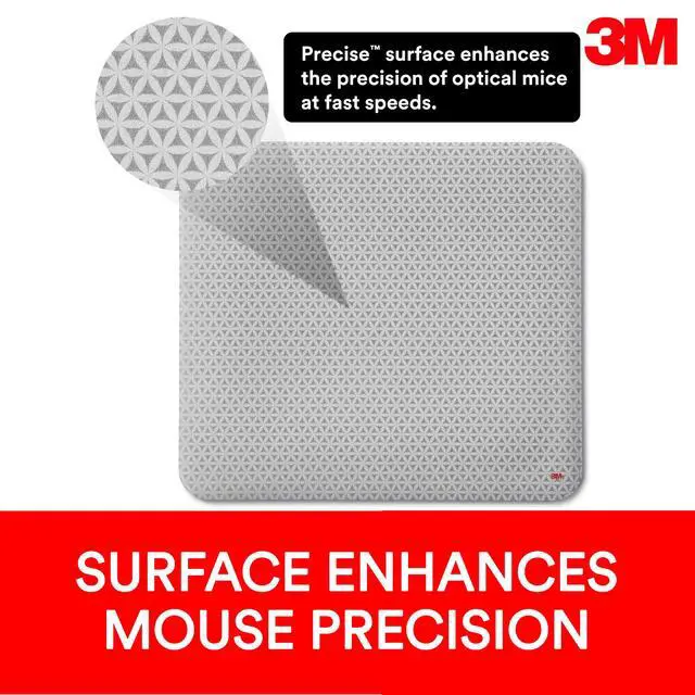 Alt view image 3 of 7 - Precise Mouse Pad Enhances the Precision of Optical Mice at Fast Speeds, Easy to Clean, Stays in Place, 9 in x 8 in (MP114-BSD1)