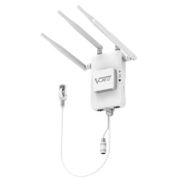 Alt view image 2 of 6 - 1800Mbps WiFi to Ethernet Adapter 5.8GHz Wireless Bridge, 2-Port Gigabit PoE Compatible, WiFi Bridge for 4K Streaming/Gaming/Smart TV, Home/Enterprise Multi-Mode Use