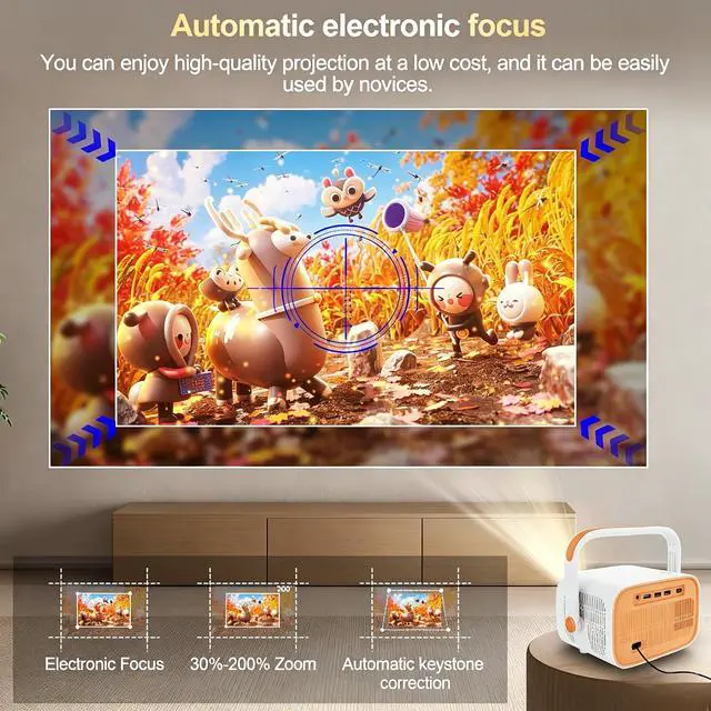 Alt view image 3 of 6 - Mini Projector Built-in Apps, Portable Projector with WiFi and Bluetooth