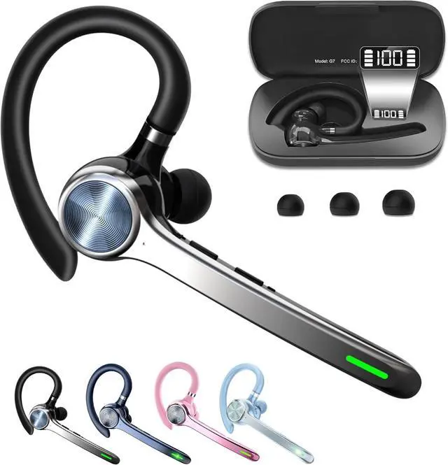 Main image of Bluetooth Headset, Wireless Bluetooth Earpiece with 500mAh Charging Case 72 Hours Talking Time Built-in Microphone for iOS Android Cell Phone, V5.1 Hand-Free Headphones for Trucker, Office