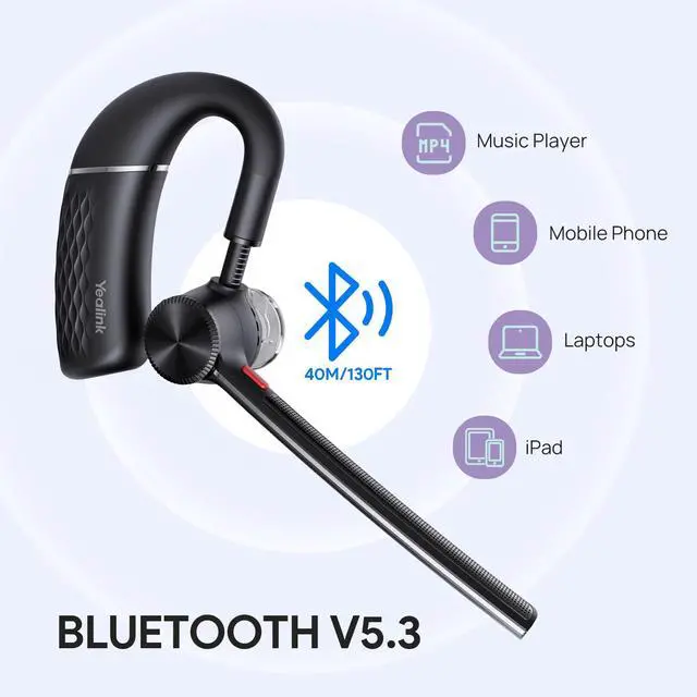 Alt view image 4 of 7 - Single Ear Bluetooth Headsets BH71 Lite,Wireless Headset with Mic for Work,Bluetooth Earpiece Connect Cell Phone/Mobile/Laptops,Teams Zoom Certified,Mute Function