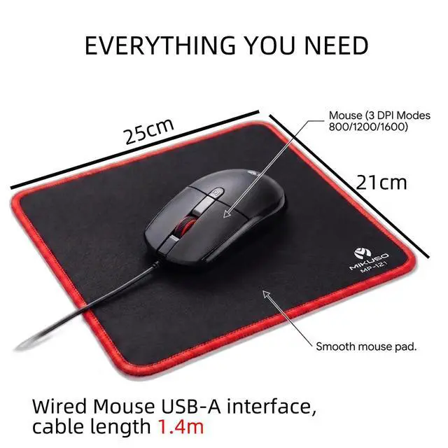 Alt view image 6 of 7 - Large Print Keyboard Mouse Combo for Seniors, Wired 3-in-1 Set