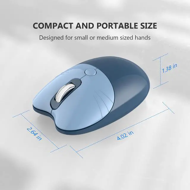 Alt view image 5 of 7 - Wireless Keyboard and Mouse Combo, 2.4 GHz Full-Size Retro Round Keyboard and Mouse, Plug and Play, 8 Multimedia & Shortcut Keys for Mac, Windows, Laptop/Desktop/PC - Blue Gradient