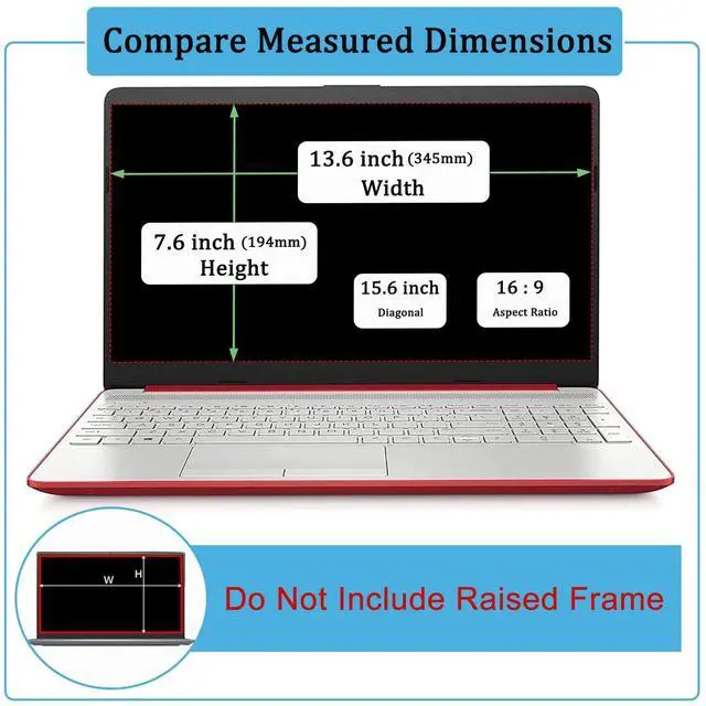 Alt view image 2 of 7 - 2 Pack 15.6 inch Anti Glare Screen Protector for HP 15.6" Laptop /HP Envy x360 /Pavilion /Probook /EliteBook /OMEN /Chromebook, HP 15-eg 15-eh 15-er 15-dw 15-dy 15-ef 15-ee 15-ed 15t 15z 15m Laptop