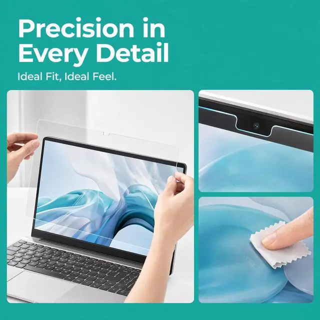 Alt view image 4 of 7 - 2-Pack 15.6 Inch Laptop Screen Protector for 15.6" HP/Dell/Sony/Samsung/Lenovo/Acer/MSI/LG/Razer/Toshiba/Asus 15.6" 16:9 Aspect Laptop, High Definition Anti-Scratch Clear Shield (345x194mm/ W x H)