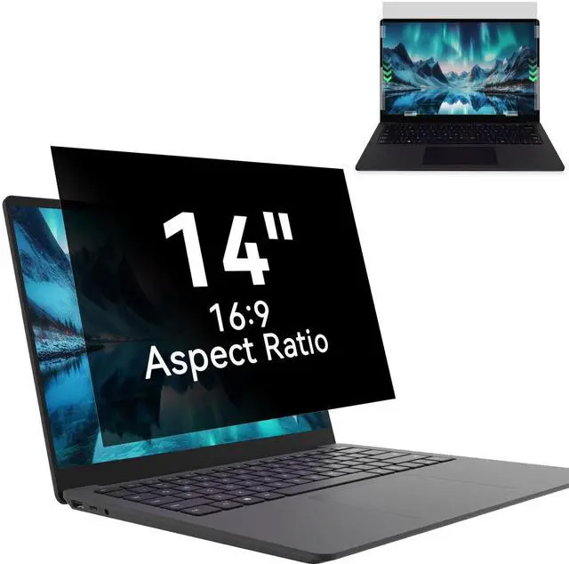 Main image of Laptop Privacy Screen 14 Inch, Laptop Screen Privacy Shield 16:9 Aspect Ratio Anti-Glare Blue Light Computer Monitor Protector,Removable 14in Filter for Lenovo HP Asus Thinkpad Envy Xps(12.2" x 6.9")
